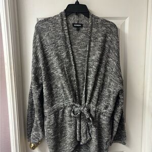 Express Women's Charcoal Tie-Front Cardigan